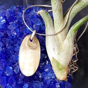 Sterling Silver Heart and Mother of Pearl Necklace